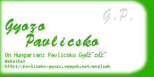 gyozo pavlicsko business card